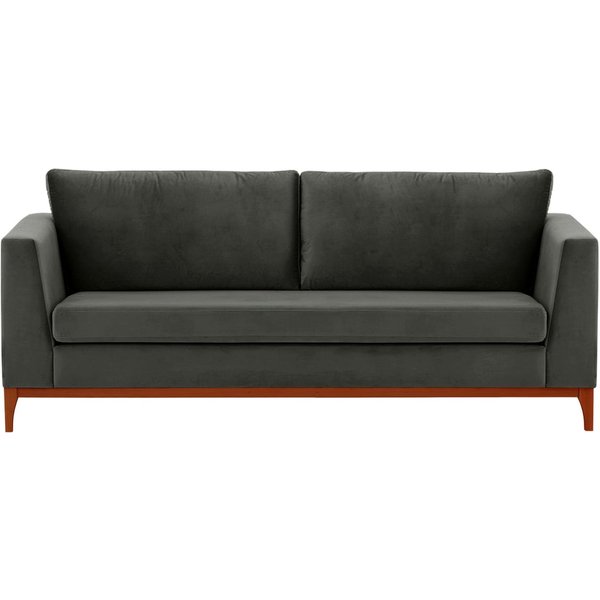 Gosena Wood 3 Seater Sofa, graphite, Leg colour: aveo
