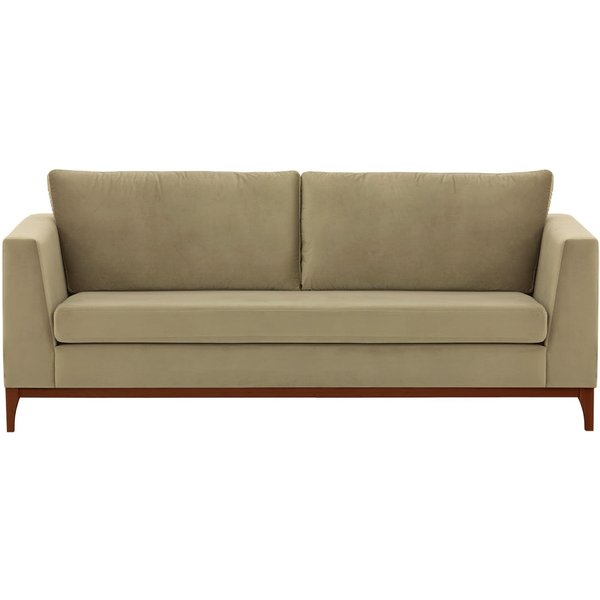 Gosena Wood 3 Seater Sofa, mink, Leg colour: dark oak