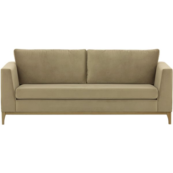 Gosena Wood 3 Seater Sofa, mink, Leg colour: wax black