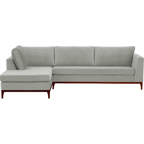 Gosena Wood Left-Hand Corner Sofa, silver, Leg colour: aveo