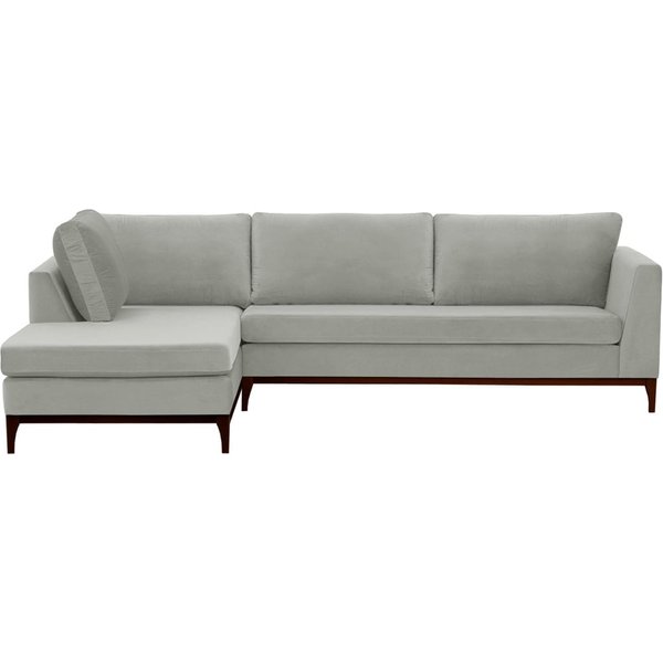 Gosena Wood Left-Hand Corner Sofa, silver, Leg colour: dark oak