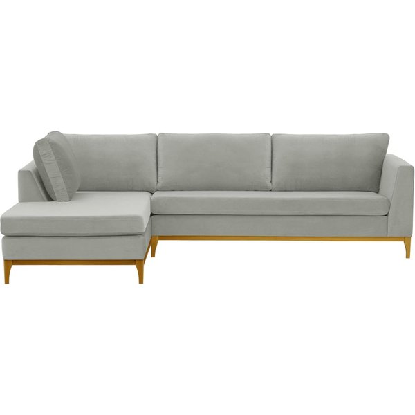 Gosena Wood Left-Hand Corner Sofa, silver, Leg colour: like oak