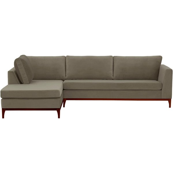 Gosena Wood Left-Hand Corner Sofa, grey, Leg colour: aveo