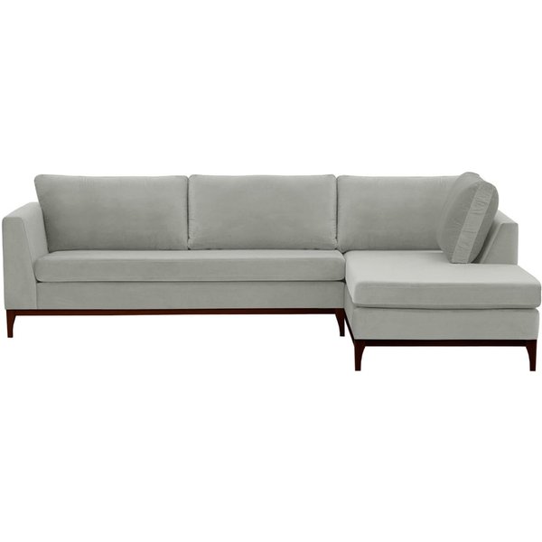 Gosena Wood Right-Hand Corner Sofa, silver, Leg colour: dark oak
