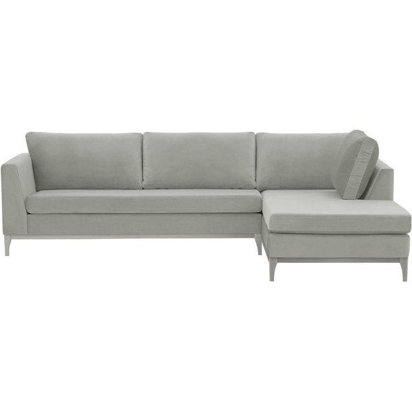 Gosena Wood Right-Hand Corner Sofa, silver, Leg colour: white