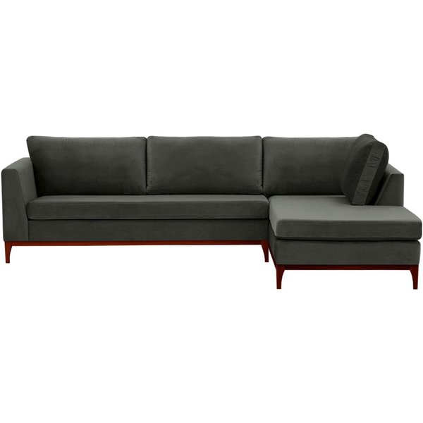 Gosena Wood Right-Hand Corner Sofa, graphite, Leg colour: aveo