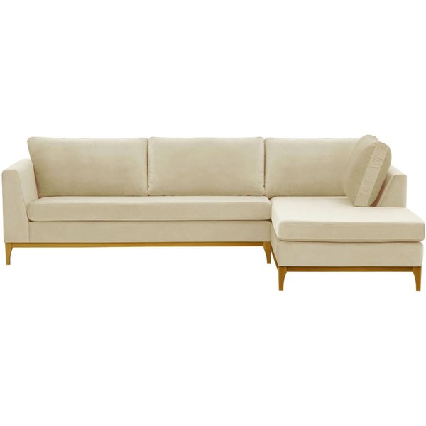 Gosena Wood Right-Hand Corner Sofa, light beige, Leg colour: like oak