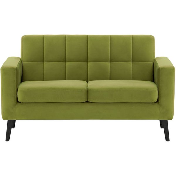 Neat 2 Seater Sofa in a Box, olive green, Leg colour: black