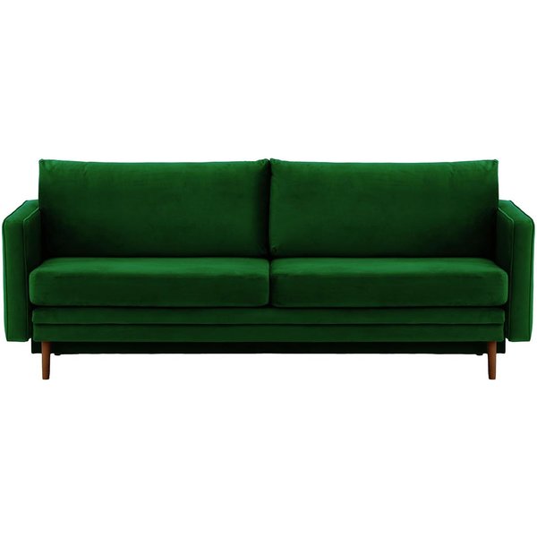 Lioni Sofa Bed with Storage, dark green, Leg colour: dark oak
