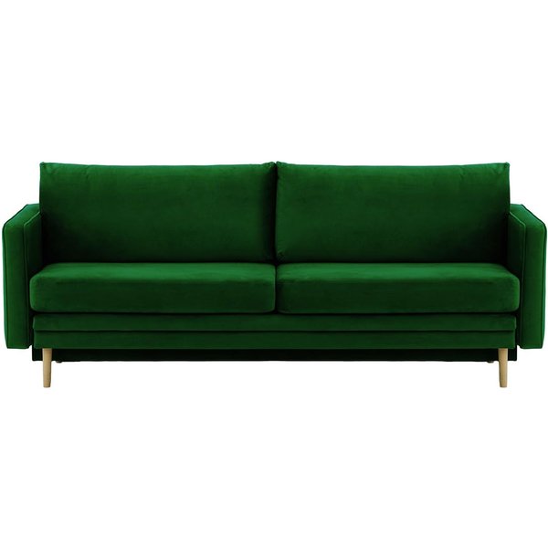 Lioni Sofa Bed with Storage, dark green, Leg colour: wax black
