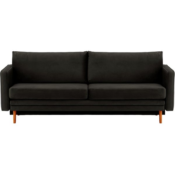 Lioni Sofa Bed with Storage, black, Leg colour: aveo