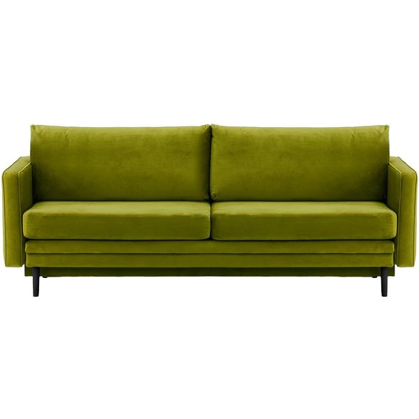 Lioni Sofa Bed with Storage, olive green, Leg colour: black