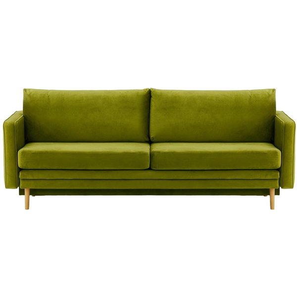Lioni Sofa Bed with Storage, olive green, Leg colour: like oak