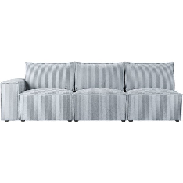 Charles 3 Seater LHF Corner Modular Unit (3L), Poso 55 - light gray