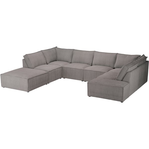 Charles Large U-Shaped Modular Sofa, Poso 3 - beige