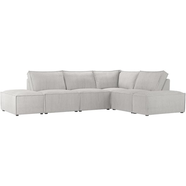 Charles Modular 5-Piece Corner Sofa Group, Poso 100 - cream