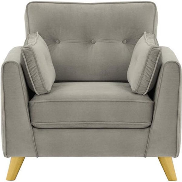 Magnus Armchair, silver, Leg colour: like oak
