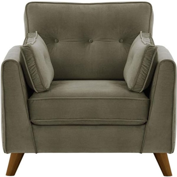 Magnus Armchair, grey, Leg colour: dark oak