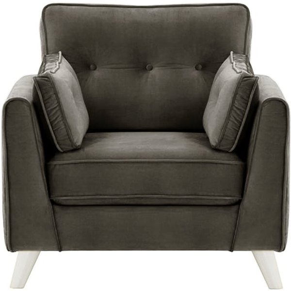 Magnus Armchair, graphite, Leg colour: white