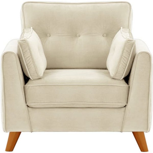 Magnus Armchair, light beige, Leg colour: aveo