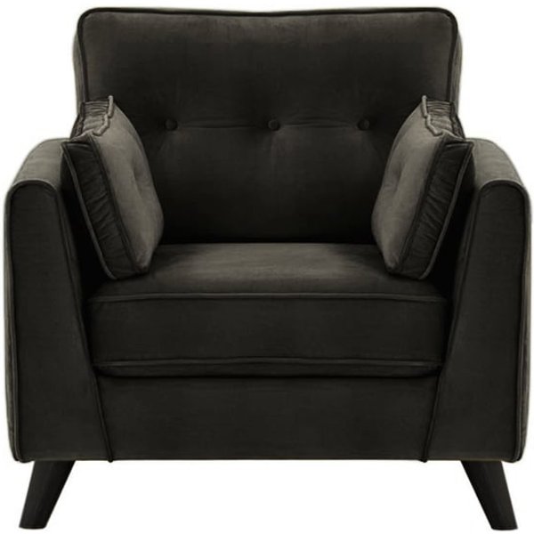 Magnus Armchair, black, Leg colour: black