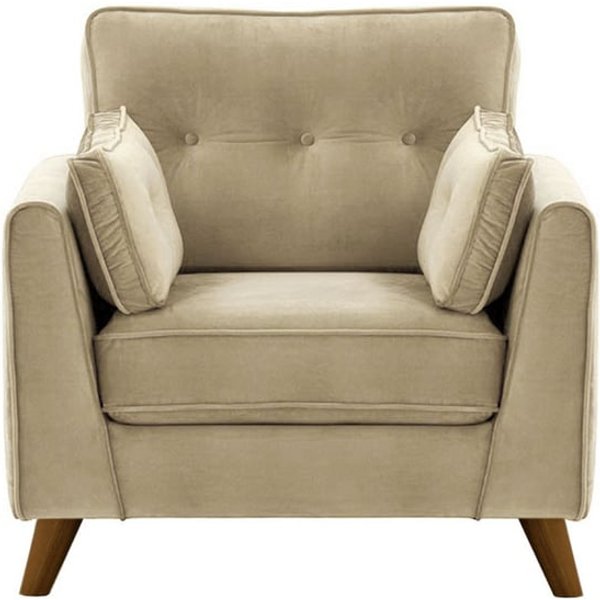 Magnus Armchair, mink, Leg colour: dark oak