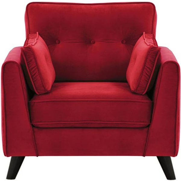 Magnus Armchair, dark red, Leg colour: black