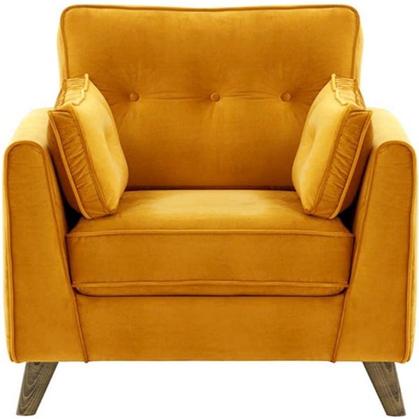 Magnus Armchair, mustard, Leg colour: wax black