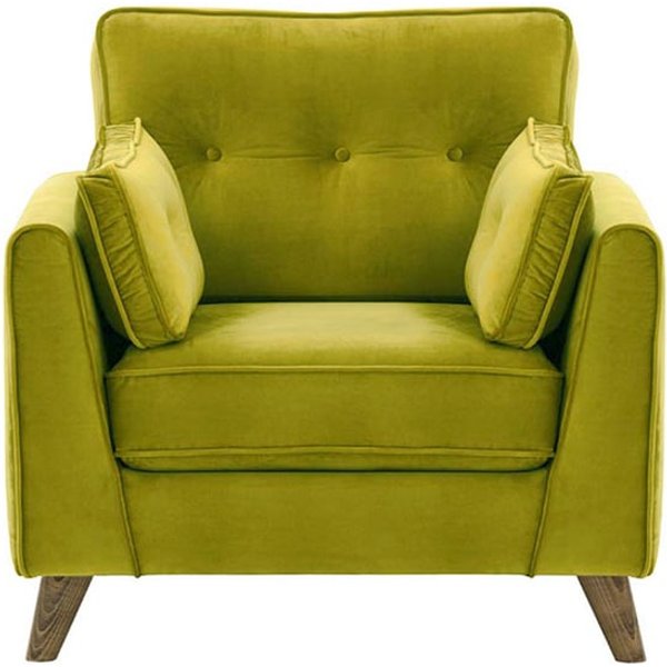 Magnus Armchair, olive green, Leg colour: wax black