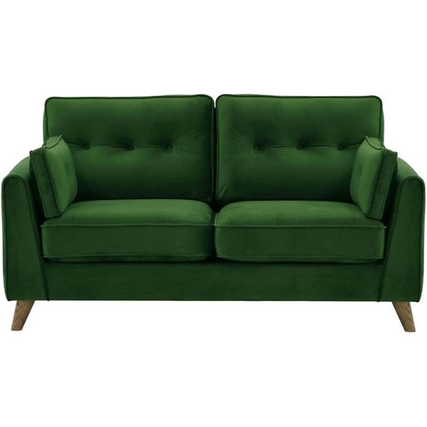 Magnus 2 Seater Sofa, dark green, Leg colour: wax black