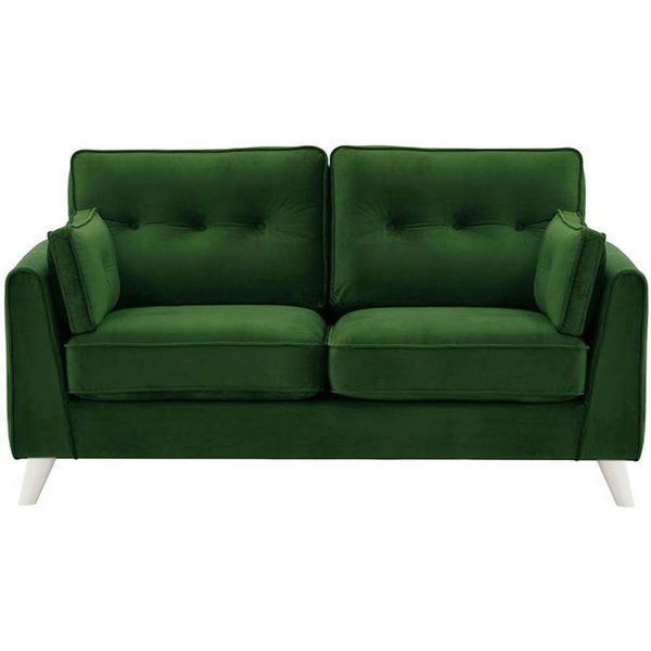 Magnus 2 Seater Sofa, dark green, Leg colour: white