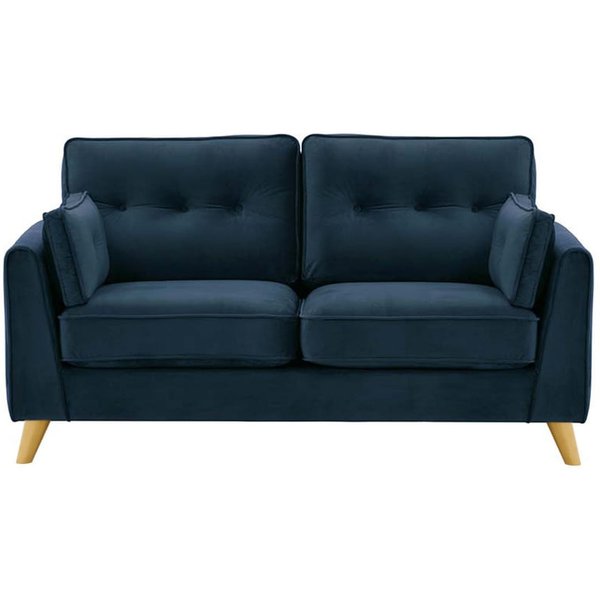 Magnus 2 Seater Sofa, blue, Leg colour: like oak