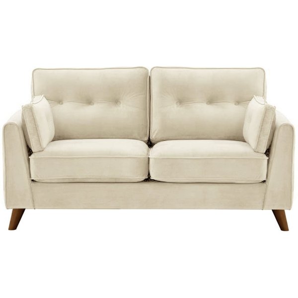 Magnus 2 Seater Sofa, light beige, Leg colour: dark oak