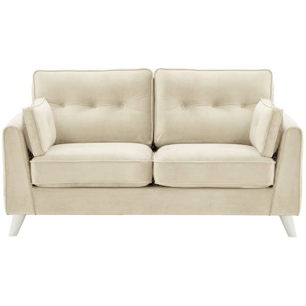 Magnus 2 Seater Sofa, light beige, Leg colour: white