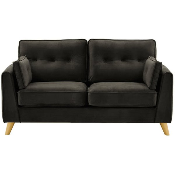 Magnus 2 Seater Sofa, black, Leg colour: like oak
