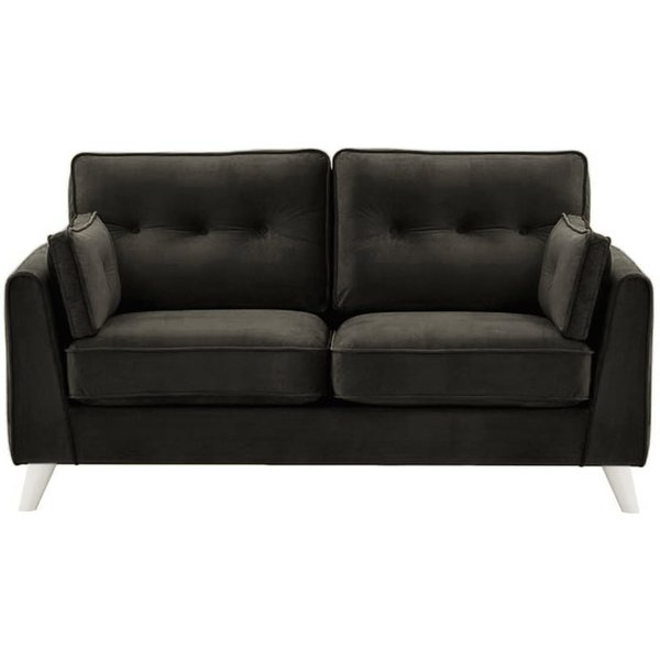 Magnus 2 Seater Sofa, black, Leg colour: white