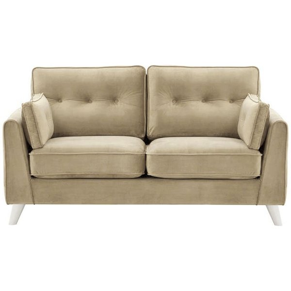 Magnus 2 Seater Sofa, mink, Leg colour: white