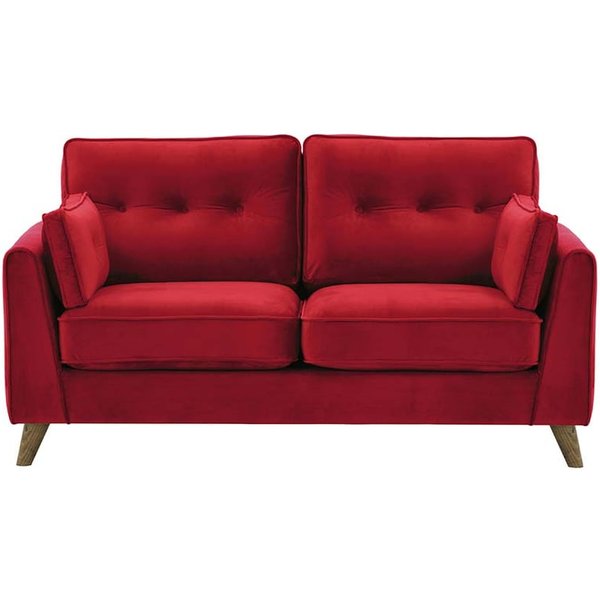 Magnus 2 Seater Sofa, dark red, Leg colour: wax black