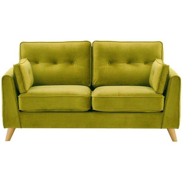 Magnus 2 Seater Sofa, olive green, Leg colour: like oak