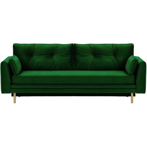 Magnus Sofa Bed with Storage, dark green, Leg colour: wax black