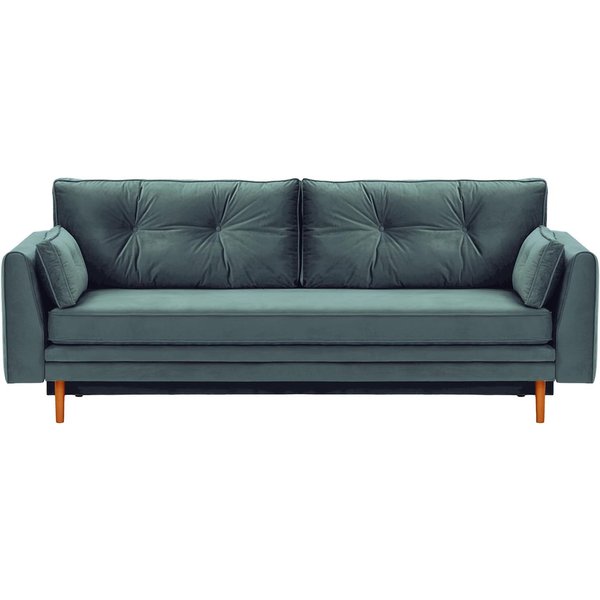 Magnus Sofa Bed with Storage, dirty blue, Leg colour: aveo