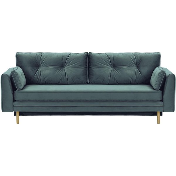 Magnus Sofa Bed with Storage, dirty blue, Leg colour: wax black
