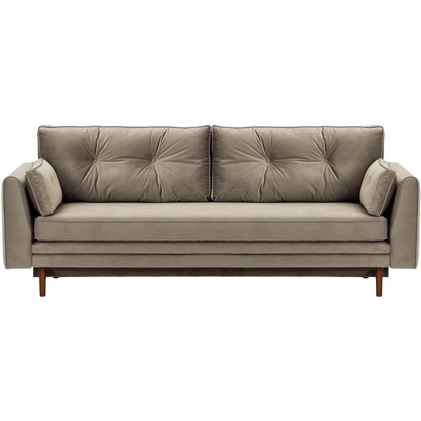 Magnus Sofa Bed with Storage, grey, Leg colour: dark oak
