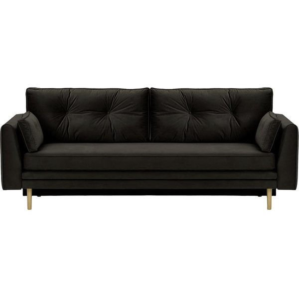 Magnus Sofa Bed with Storage, black, Leg colour: wax black