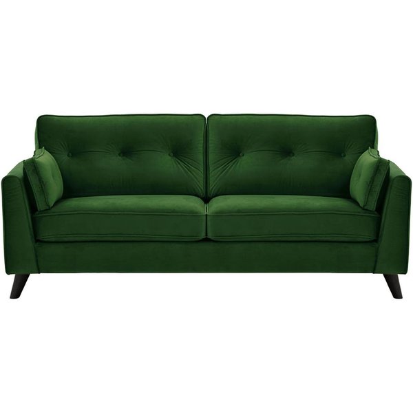 Magnus 3 Seater Sofa, dark green, Leg colour: black