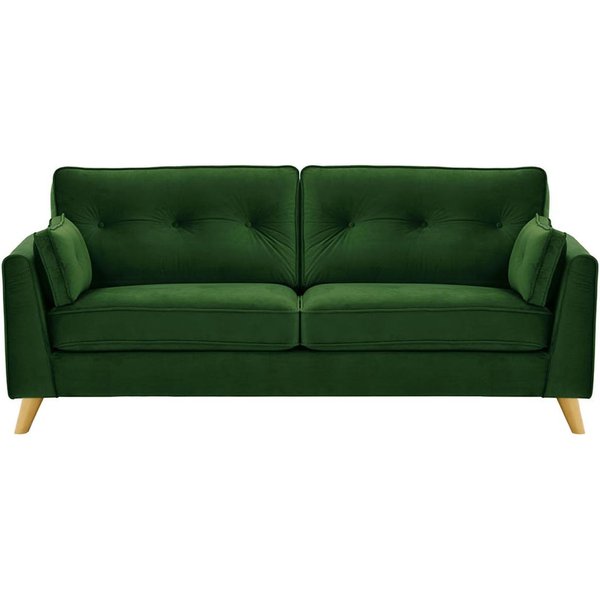 Magnus 3 Seater Sofa, dark green, Leg colour: like oak