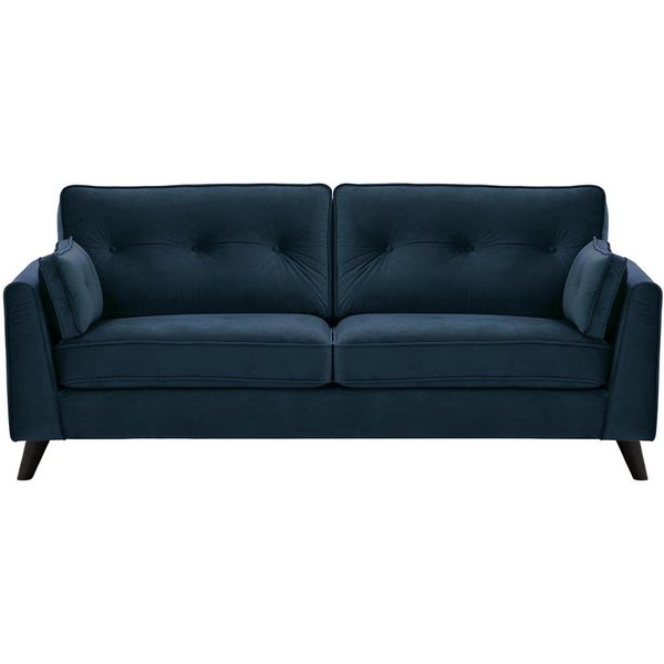 Magnus 3 Seater Sofa, blue, Leg colour: black