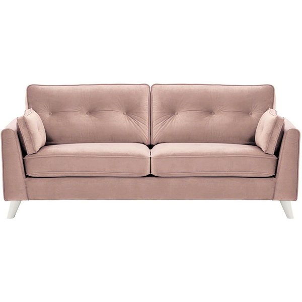 Magnus 3 Seater Sofa, lilac, Leg colour: white