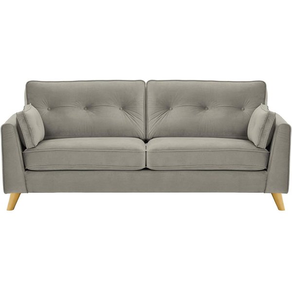 Magnus 3 Seater Sofa, silver, Leg colour: like oak