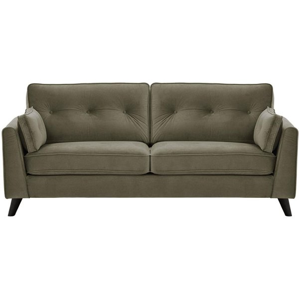 Magnus 3 Seater Sofa, grey, Leg colour: black